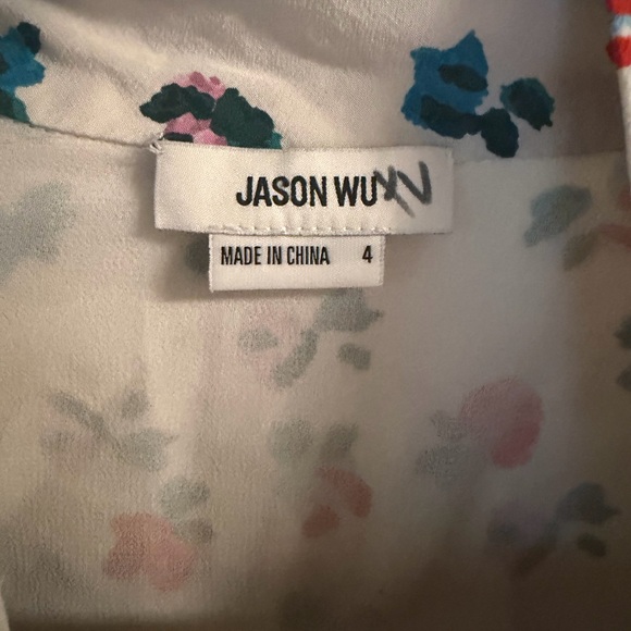 Jason Wu Floral Tie Neck Shirt Dress size 4 - Picture 3 of 5